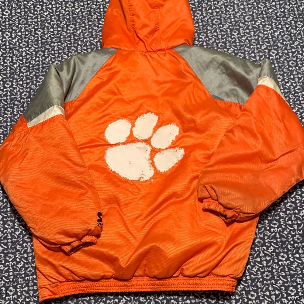 Clemson Youth Orange Hooded Puffer Jacket
